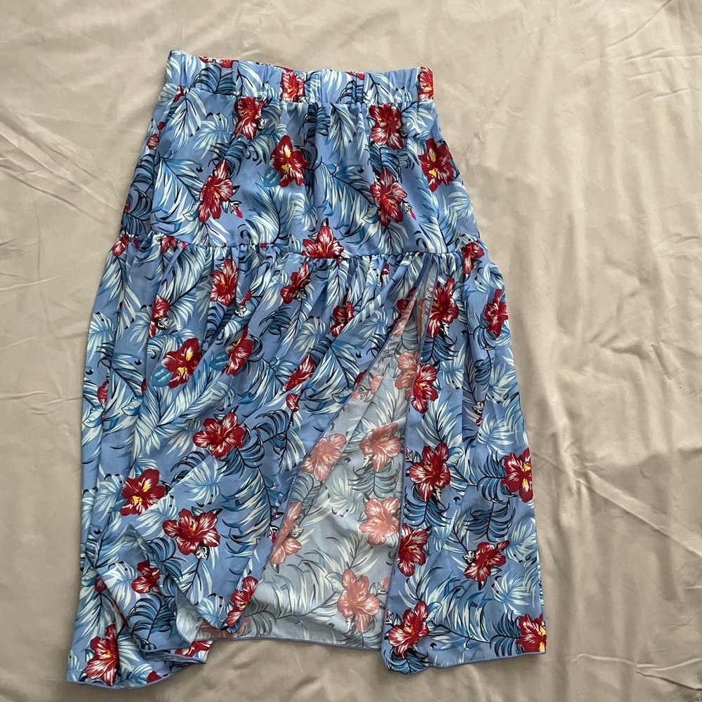 Grace Karin Blue Floral Swim Coverup - Picture 3 of 6